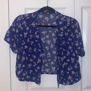 SOLD floral print cropped button down